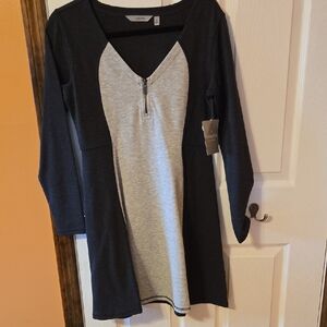 Athleta Black and Gray Long Sleeve Dress